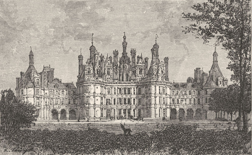 LOIR-ET-CHER. Loire valley. Chateau de Chambord c1878 old antique print